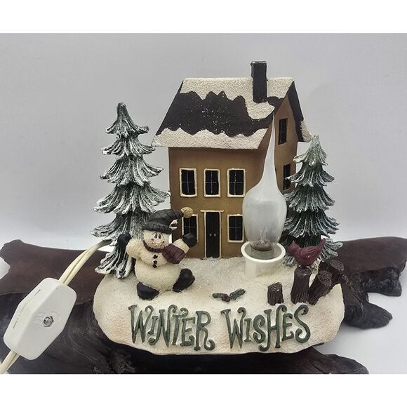 VINTAGE CRAZY MOUNTAIN'S WINTER WISHES SCENE WITH PLUG-IN LIGHT - Picture 2 of 7